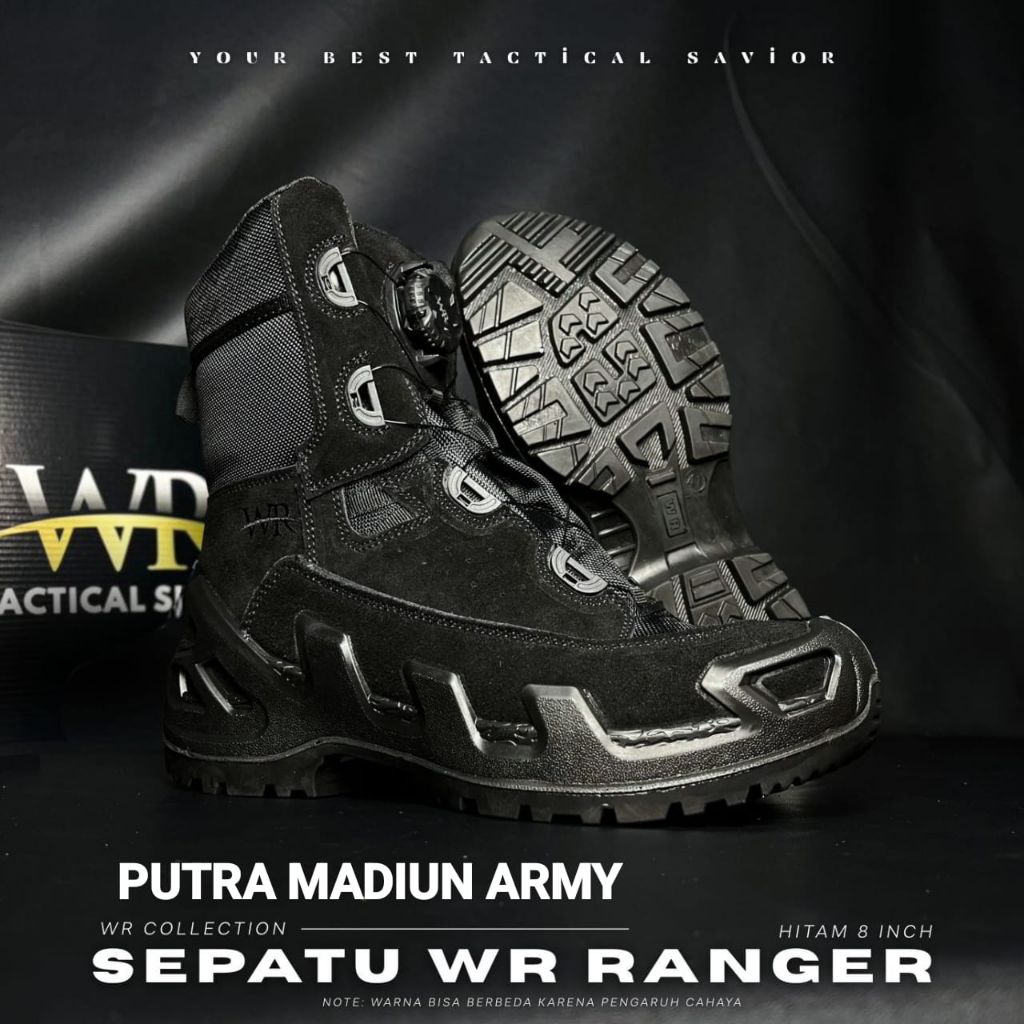 SEPATU PDL TALI PUTAR / SEPATU WR RANGER 8 INCHI / SEPATU BOOTS / SEPATU WR TALI PUTAR RANGER