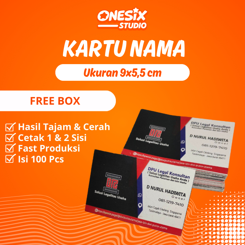 

PROMO Kartu Nama/ Kartu Nama Murah/ Kartu Nama 100 pcs + Free Box