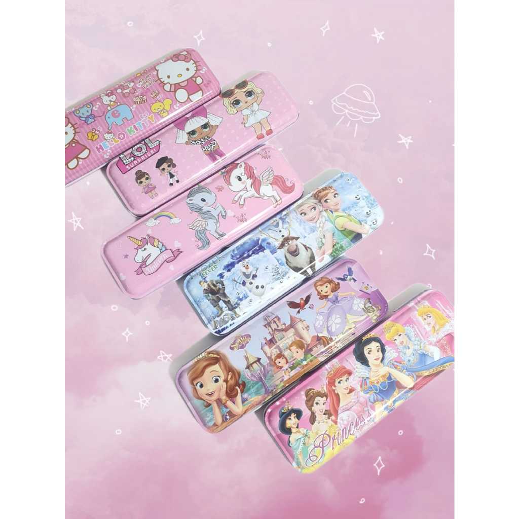 

Kotak Pensil Kaleng 1 Tingkat / Tempat Pensil Pena Fancy / Metal Pencil Case