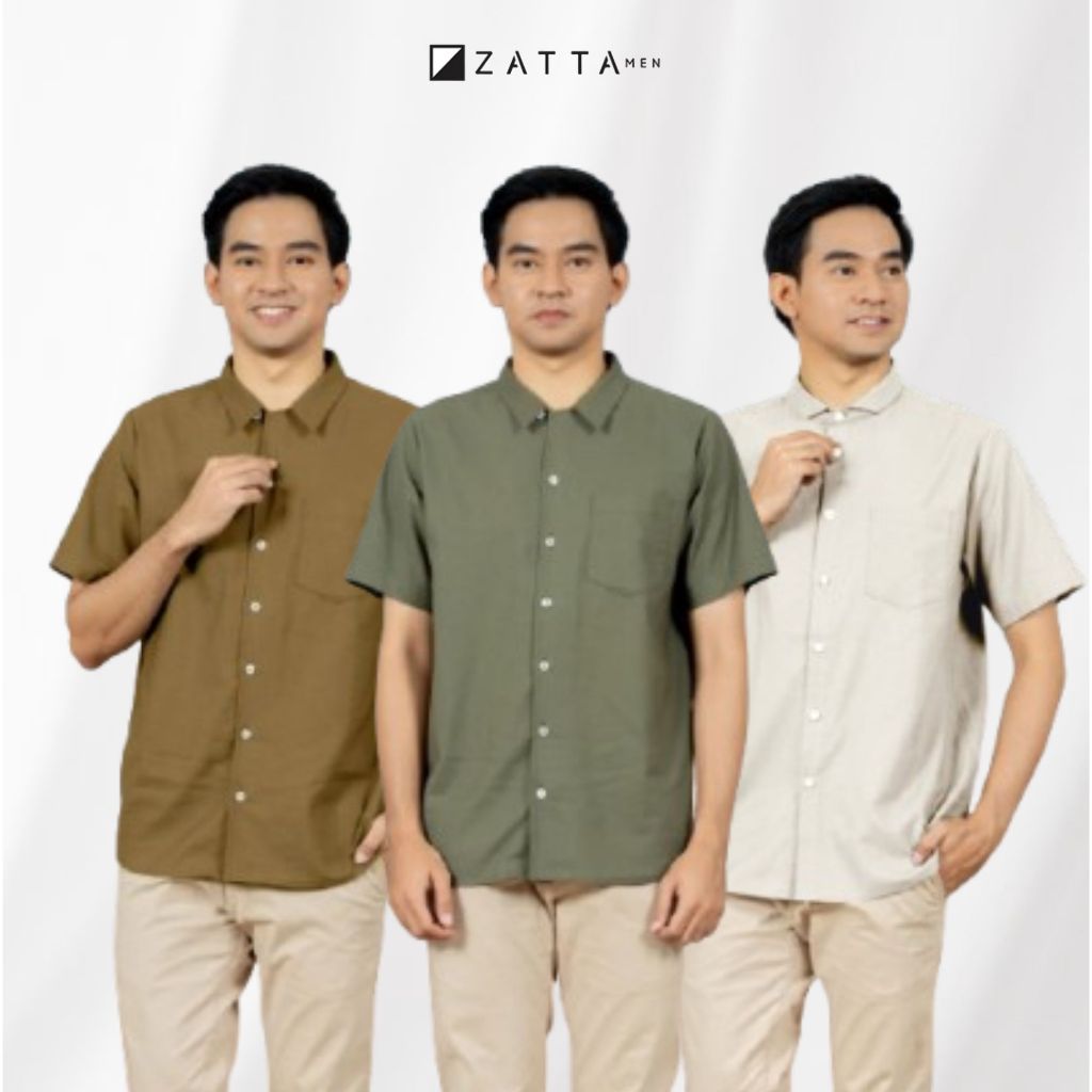 Zatta Men Baju Kemeja Koko Pria Dewasa Premium Lengan Pendek Kemeja Katun