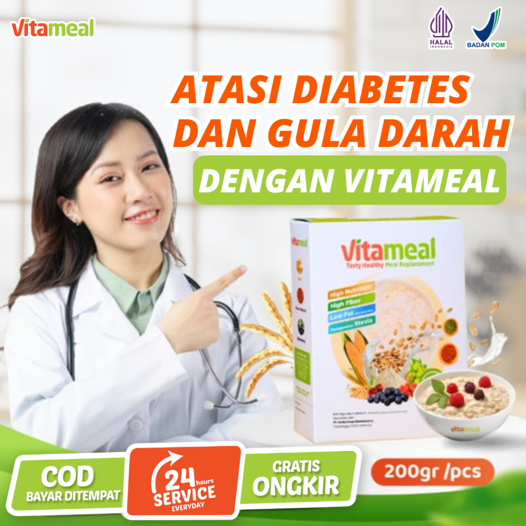 

Vitameal Sereal Sehat Pengontrol Gula Darah dan Menangkal Diabetes Kolesterol Tanpa Efek Samping