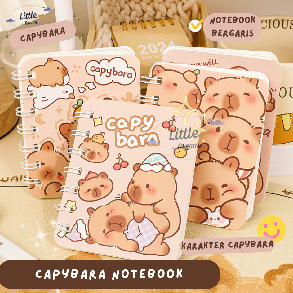 

Buku Binder Spiral A7 Capybara Panda Notebook Awet Bagus Koleksi