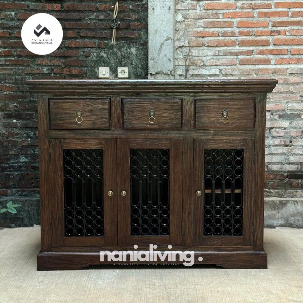 bufet retro minimalis bufet dapur rustic jati