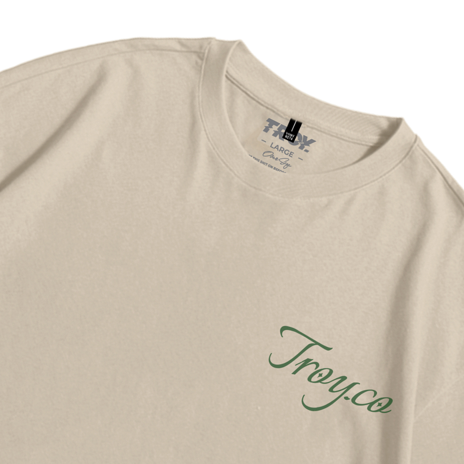 Troy Company Oversize Tshirt Beige Resistance - Kaos Oversize Coklat Beige OVD 3289