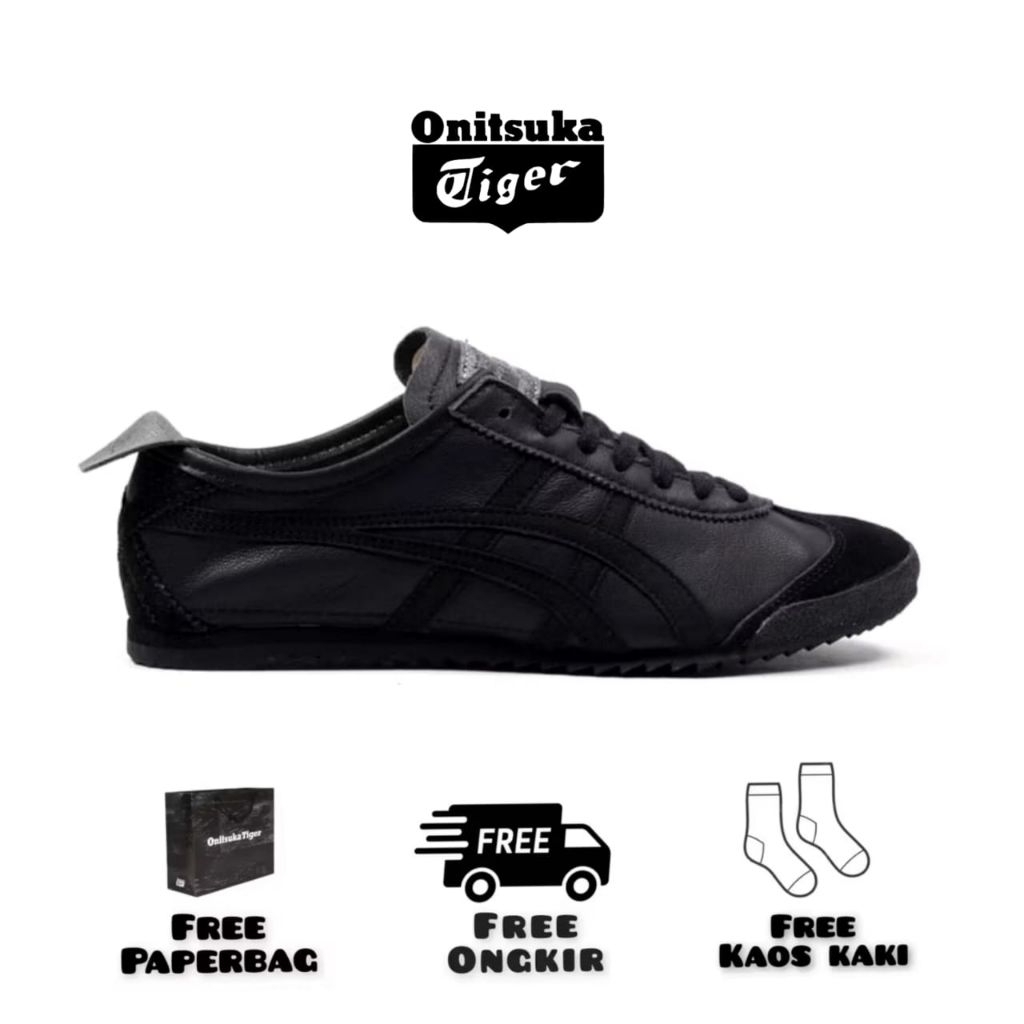 Sepatu Onitsuka Tiger Mexico 66 Nippon Made Full Black ORIGINAL