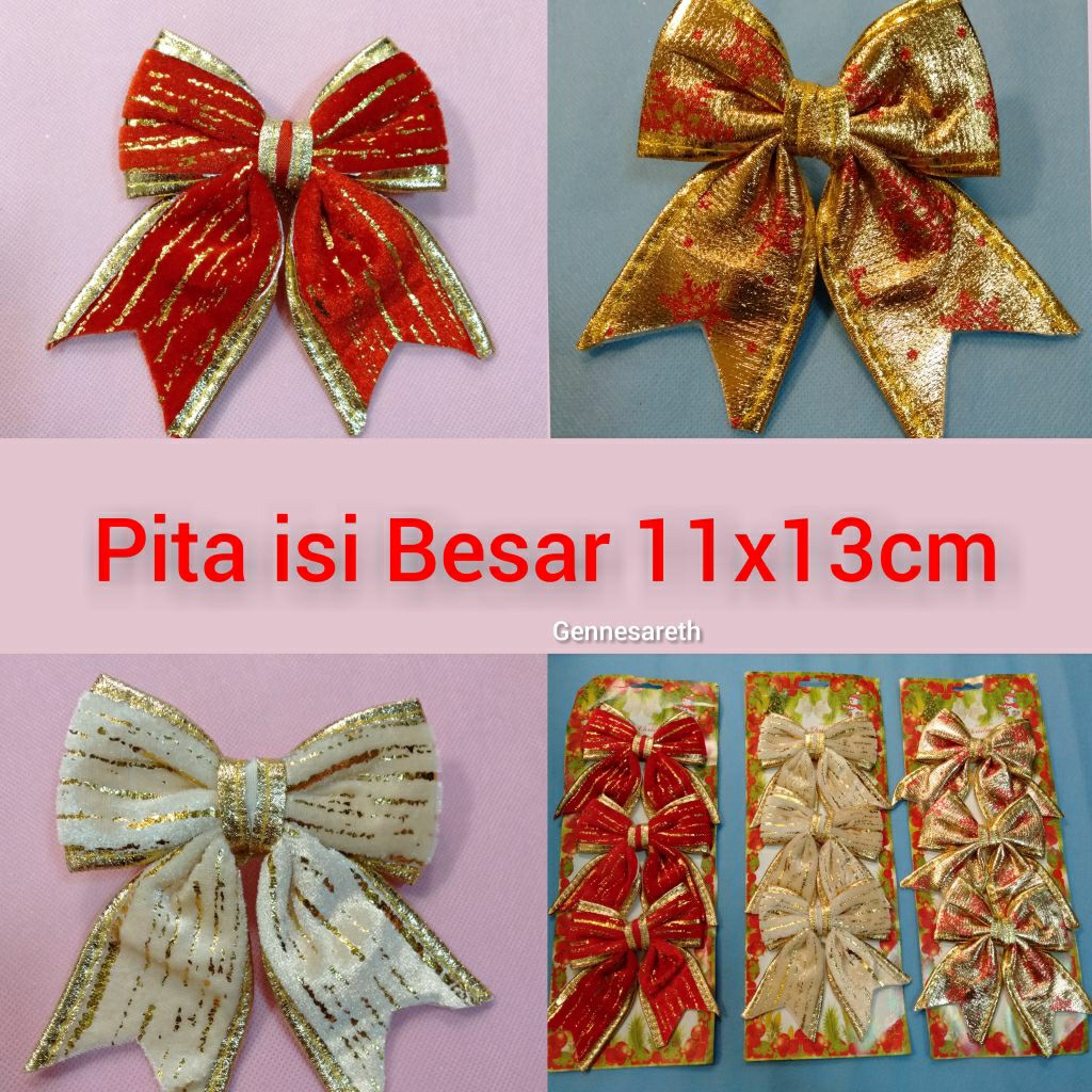 

Pita Natal 11x13cm/Pita Pohon 120cm-180cm/Dekorasi Natal/Aksesoris Pohon Natal