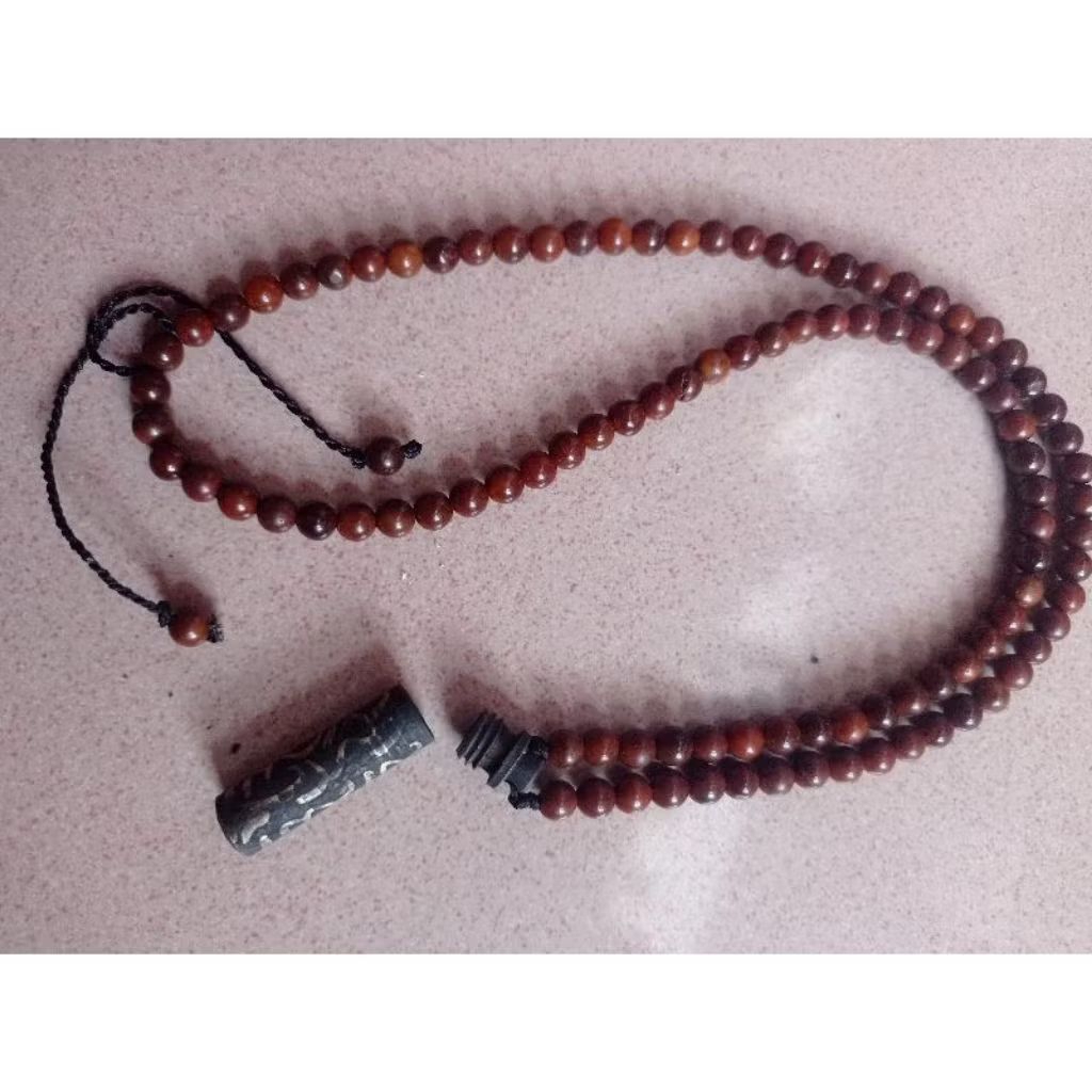 Kalung Koka/Kaukah 6mm Bandul Tabung Kuningan RajahArab Terbaik