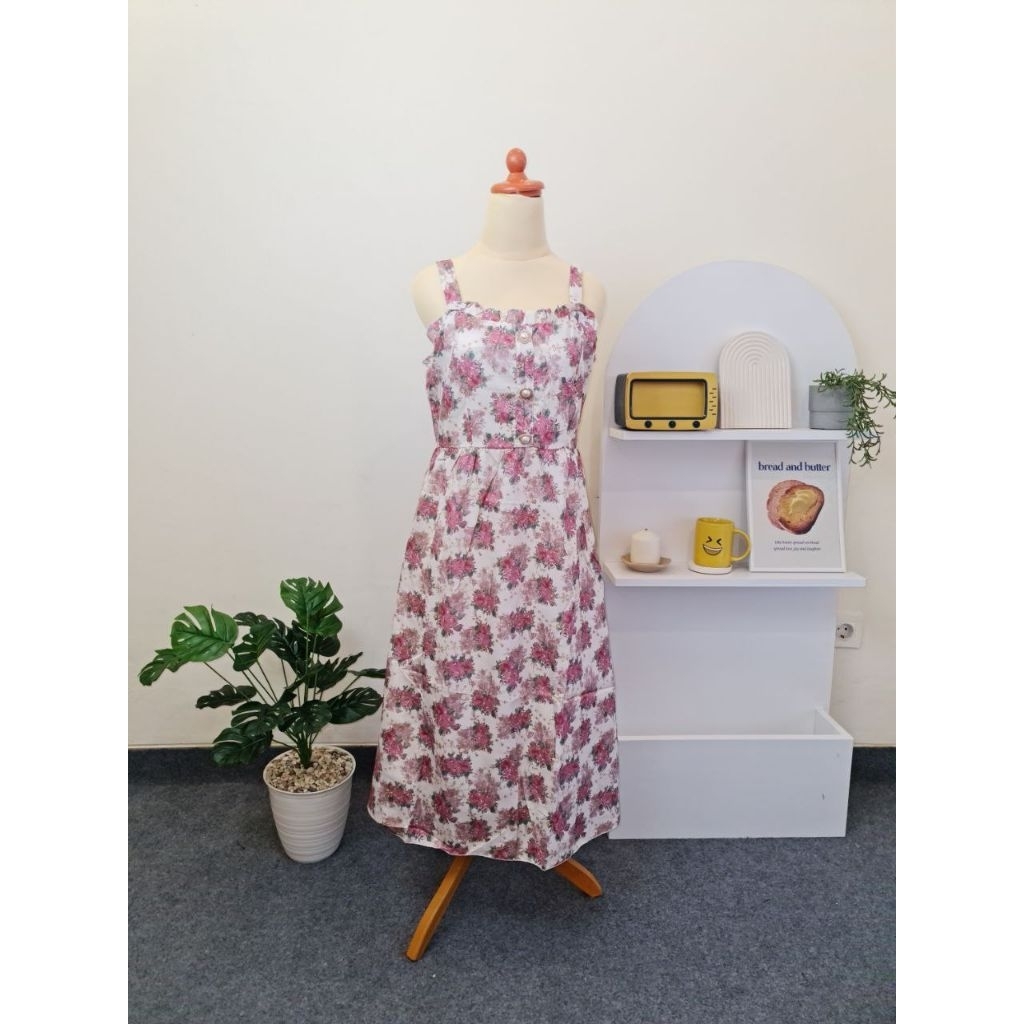NEW dress wanita import vintage flower / dress wanita korea/ dress gaya eropa