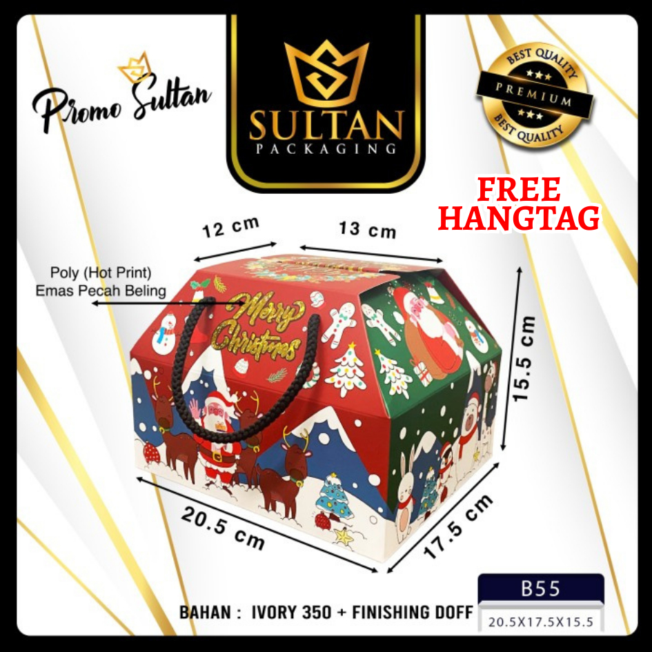 

Box Natal - Dus Hampers Merry Chrismass - Box Hadiah Souvenir Natal Mewah - B55