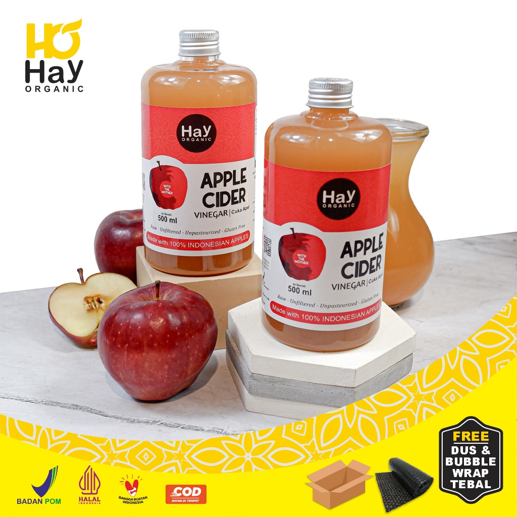 

Hay Organic - Cuka Apel Organik 1 Liter Apple Cider Vinegar With The Mother