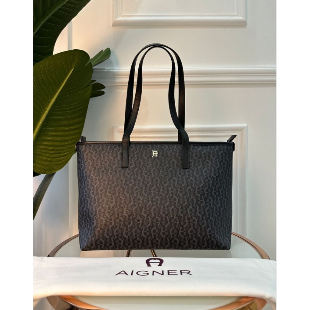 aigner ilona shopper bag black nwt