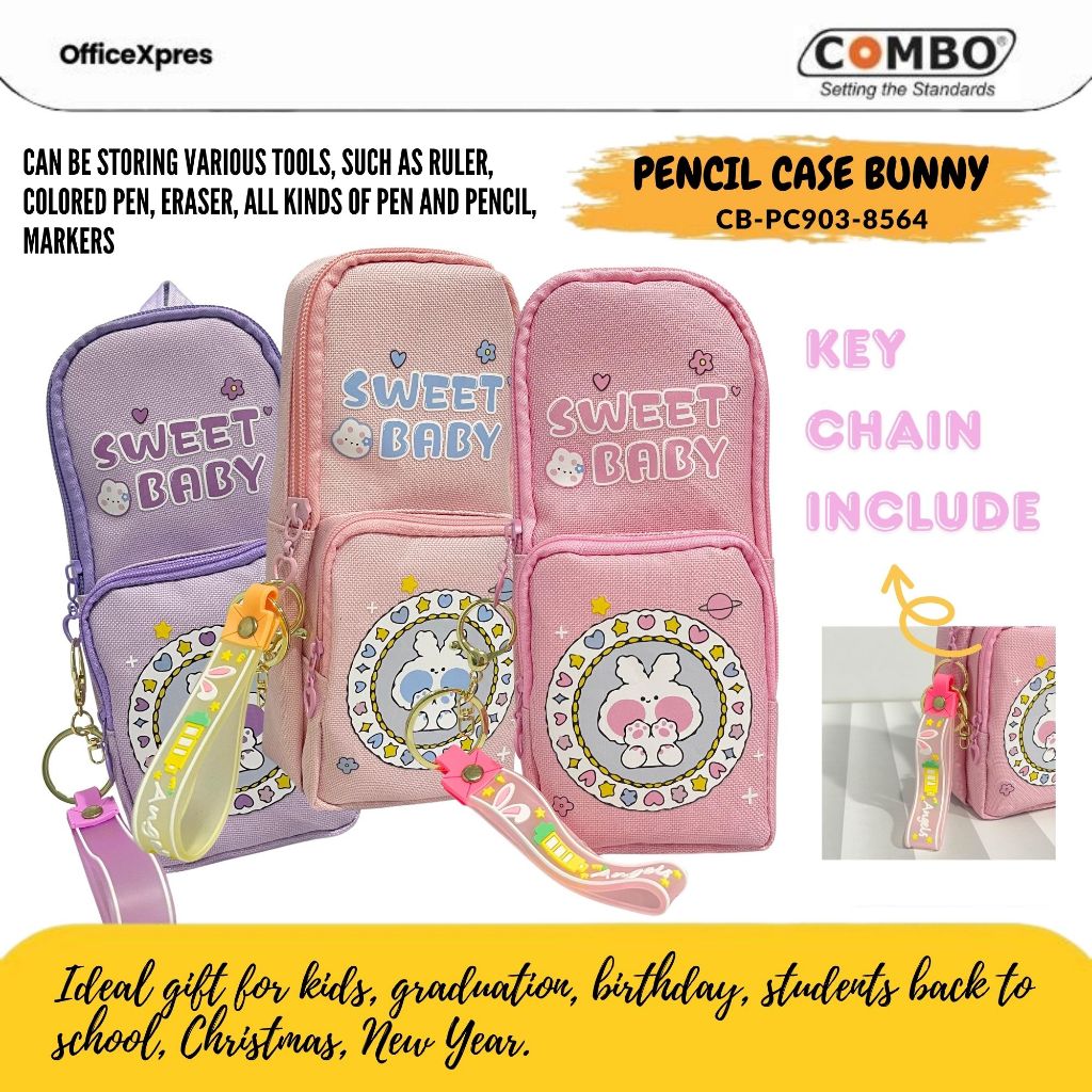 

Pencil Case Double Space BUNNY / Kotak Pensil Lucu / Tempat Pensil 2 Resleting / Pen Case BUNNY PC903-8564