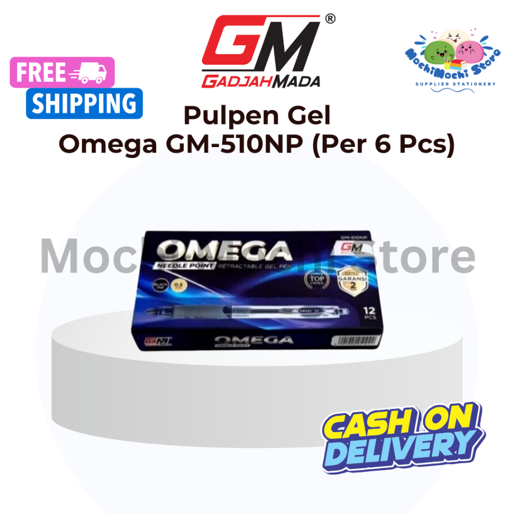 

PER 6 PCS Pulpen Gel Omega GM-510NP | Pulpen 0.5mm | Gel Pen | Pulpen Tinta Hitam | Bolpen Gel Stationery