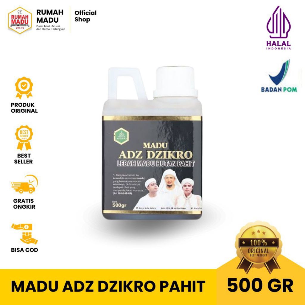 

ADZ-ZIKRA MADU HITAM PAHIT || MADU HUTAN 500gr