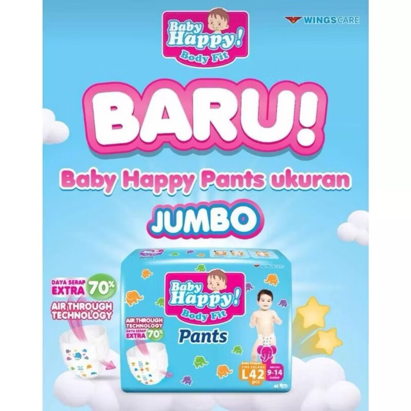 Baby Happy Jumbo Popok Celana M48-L42