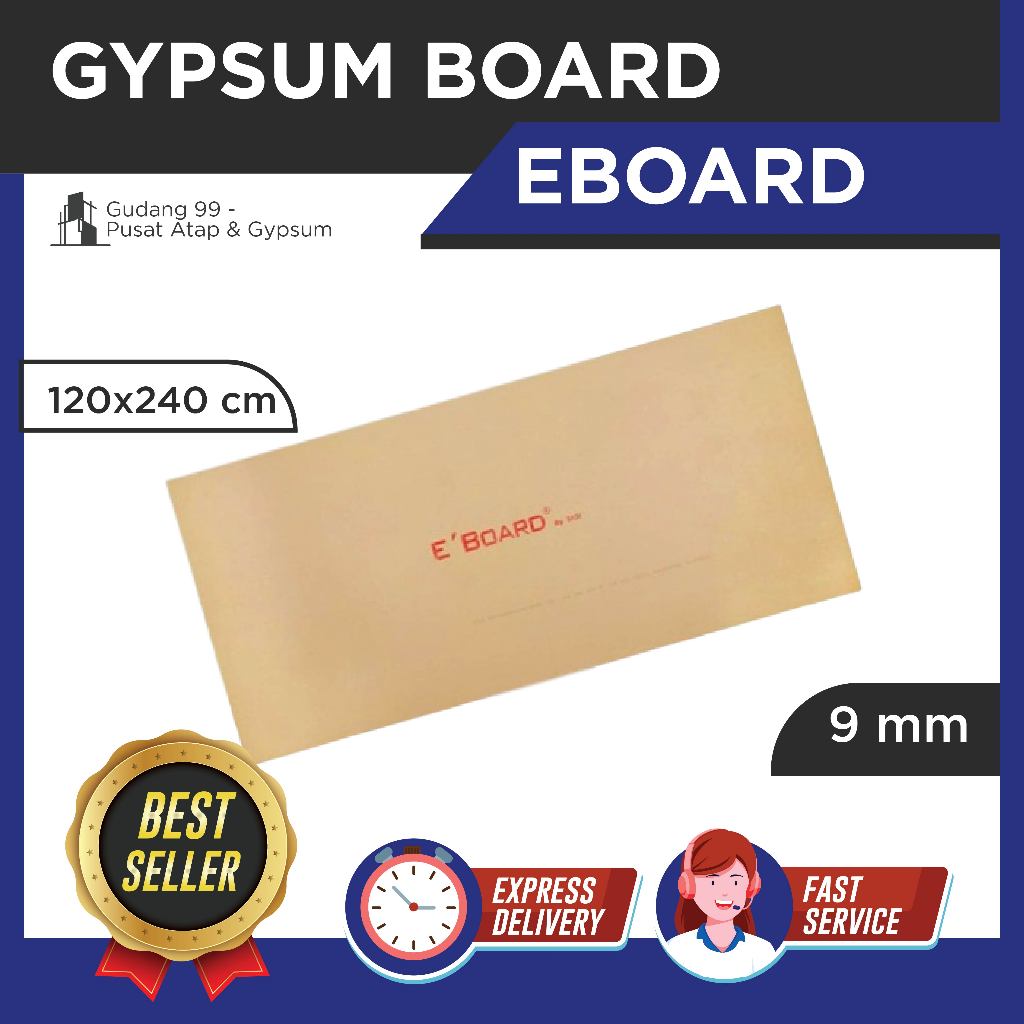 Papan Gypsum / Gypsum Eboard 9mm By ELEPHANT BOARD