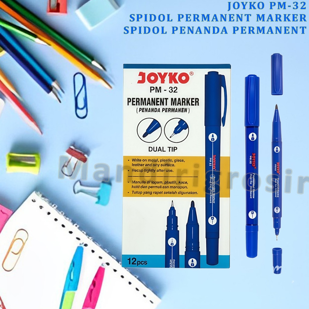 

Spidol Permanent Marker * Joyko * Spidol Penanda Tinta Permanent * PM-32 & PM-33