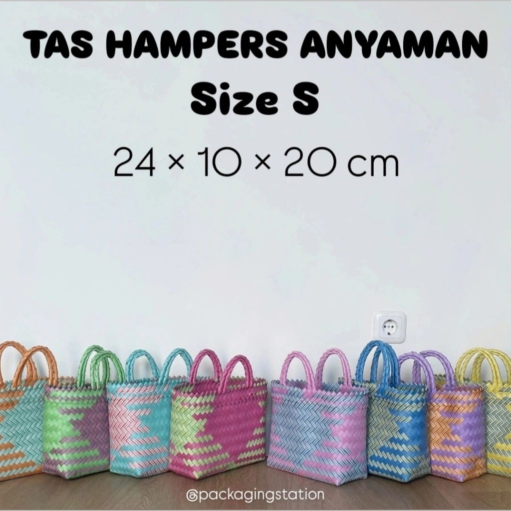 

TAS HAMPERS LEBARAN NATAL SIZE S / TAS HAMPERS HAJATAN 24x10x20 / TAS ANYAMAN / GOODIE BAG / TAS SOUVENIR / TAS SEMBAKO