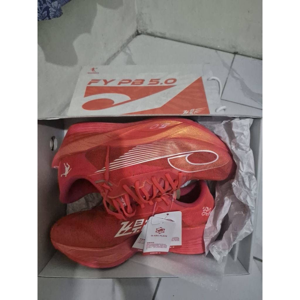 Sepatu lari / sepatu running plat carbon /sepatu lari qiaodan feiying pb 5.0