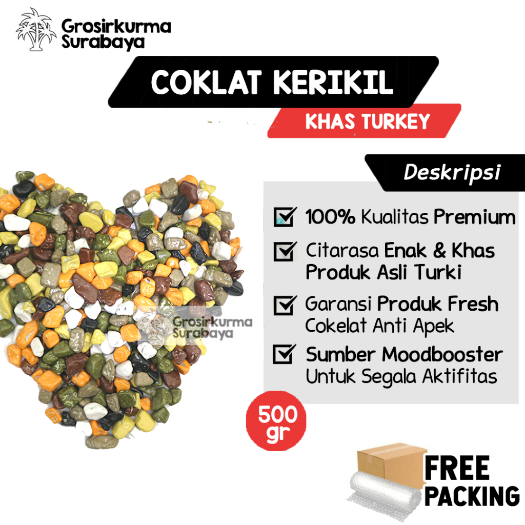 

STONE CHOCOLATE Cokelat Kerikil 500gr Khas Arab Turki Rasa Istimewa Untuk Souvenir Oleh oleh Haji