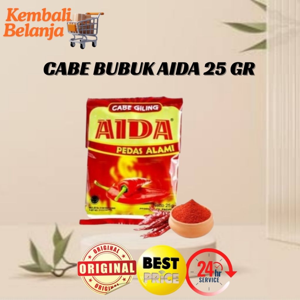 

Cabe Bubuk Aida 25 Gram/ Cabe Bubuk Pedas Alami AIDA/ Bumbu Cabai Bubuk/ Bumbu Tabur Cabe Bubuk/ Cabe Bubuk Serbaguna/ Bumbu Masak Cabe Bubuk