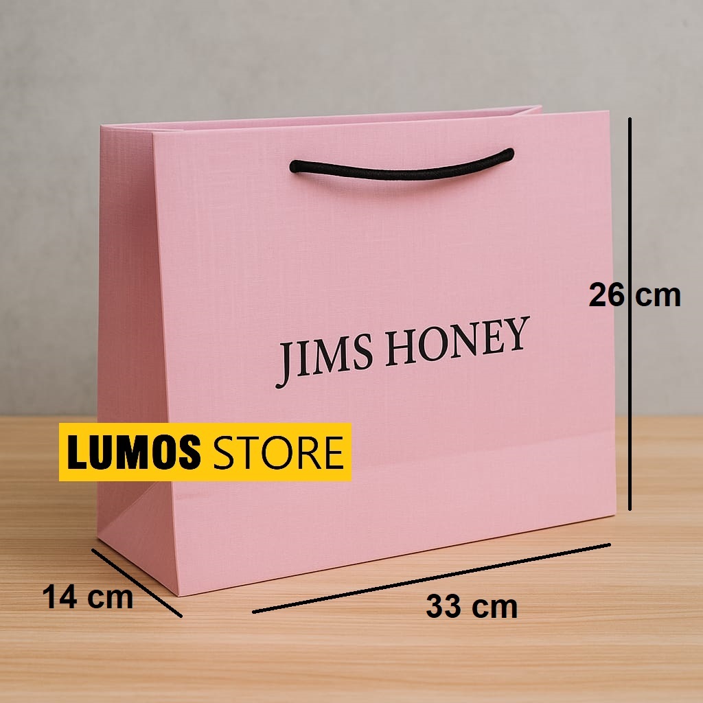 

Paper bag pink Jims honey Premium Landscape 2 sisi