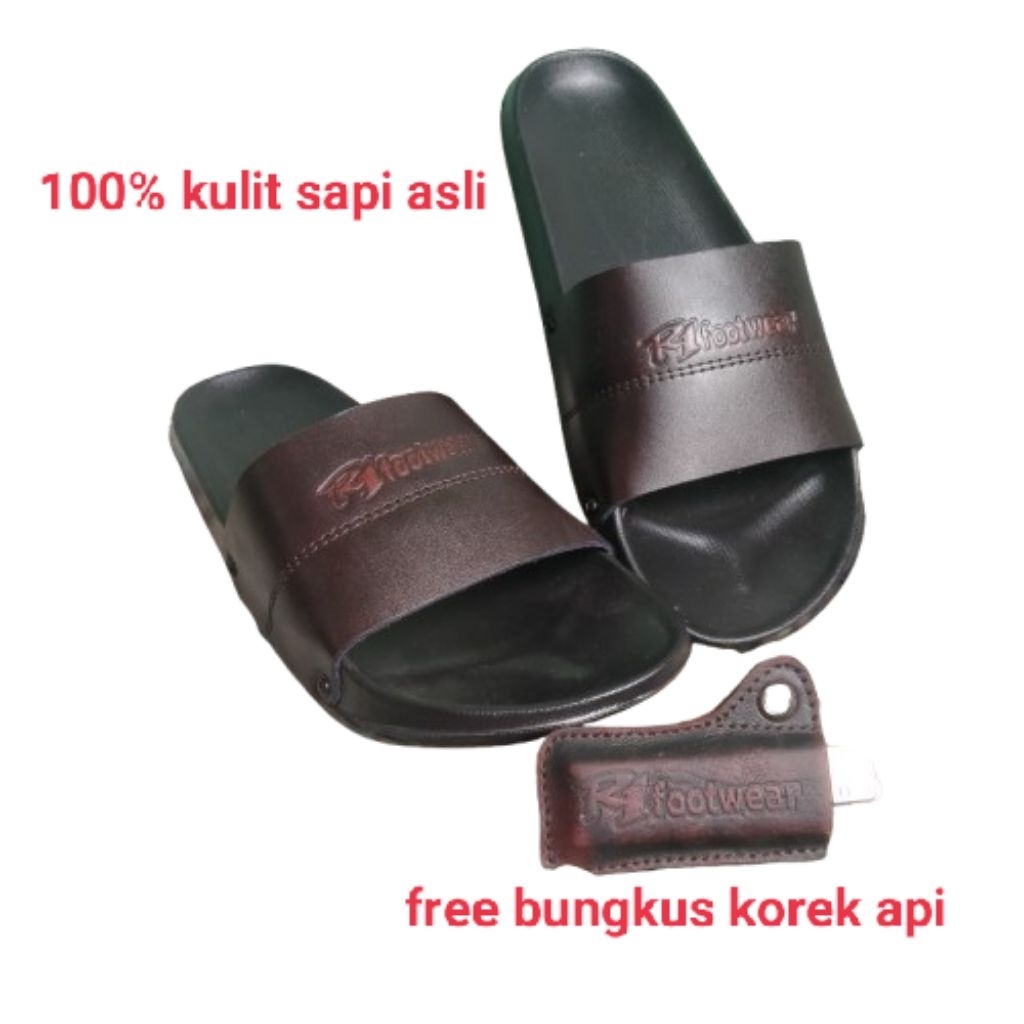 Sandal Slide Pria ORI R1footwear 100% kulit sapi asli