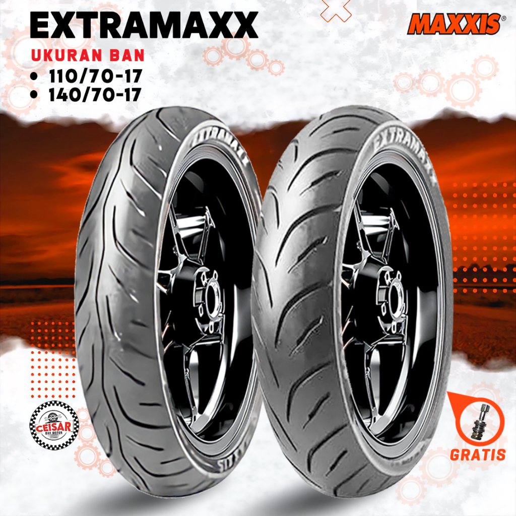 [SEPASANG MURAH] Ban Motor SPORT SUPERMOTO MAXXIS EXTRAMAXX 110/70-17 + 140/70-17 Tubeless