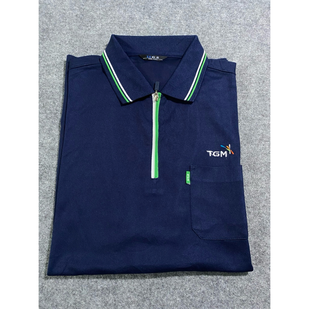 BAJU KAOS KERAH DRYFIT FGS NAVY SIZE XL