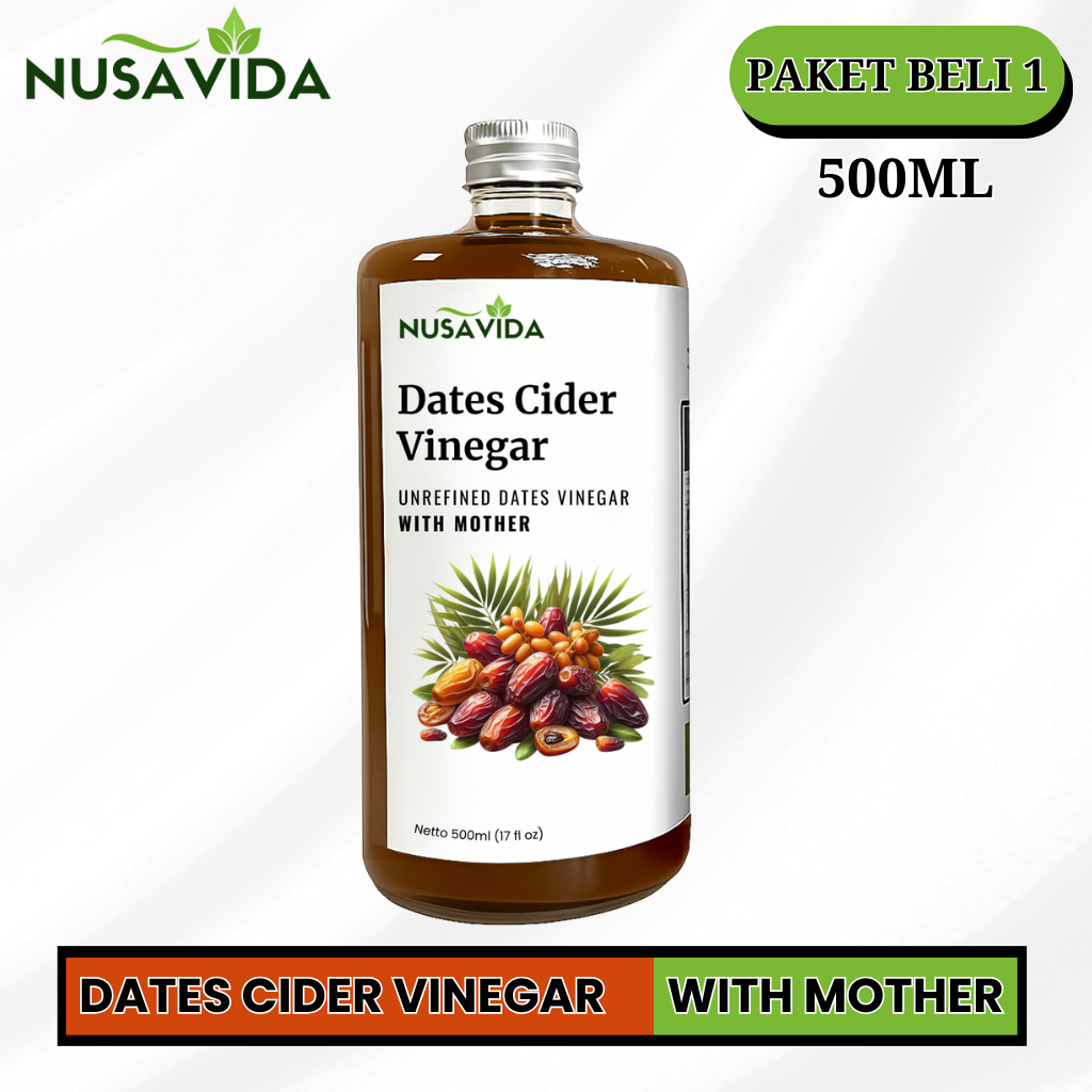

Nusavida Cuka Kurma With Mother Original 500 ML (Paket 1 Botol)