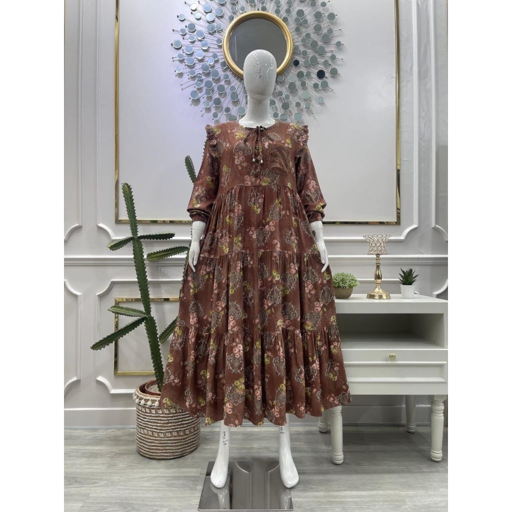 MIDI dress salvina .Ys motif bunga