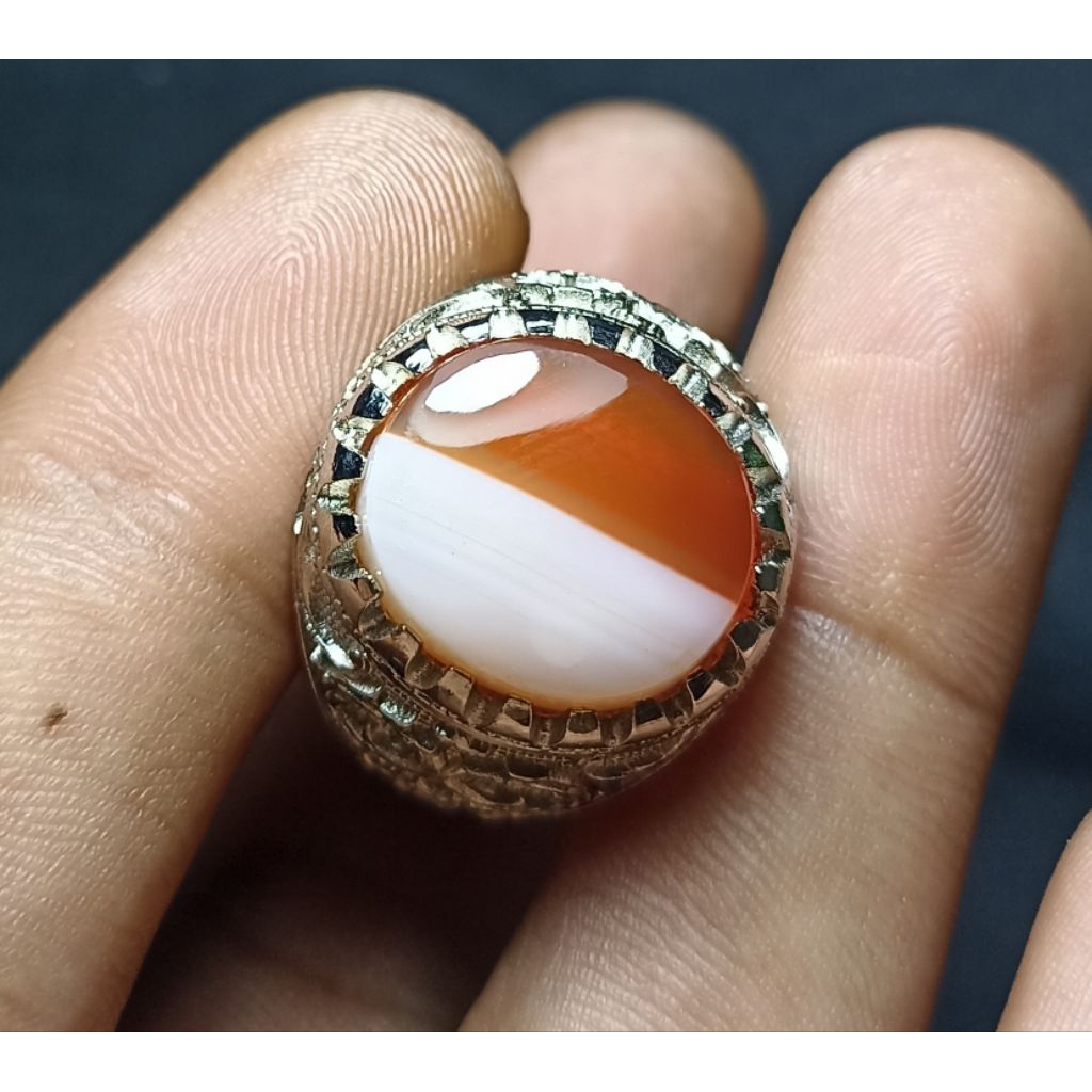 CINCIN BATU AKIK MERAH PUTIH