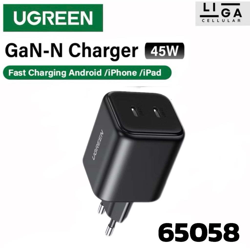 Ugreen Wall Adaptor 45W Dual Port Type C PD Fast Charging Charger