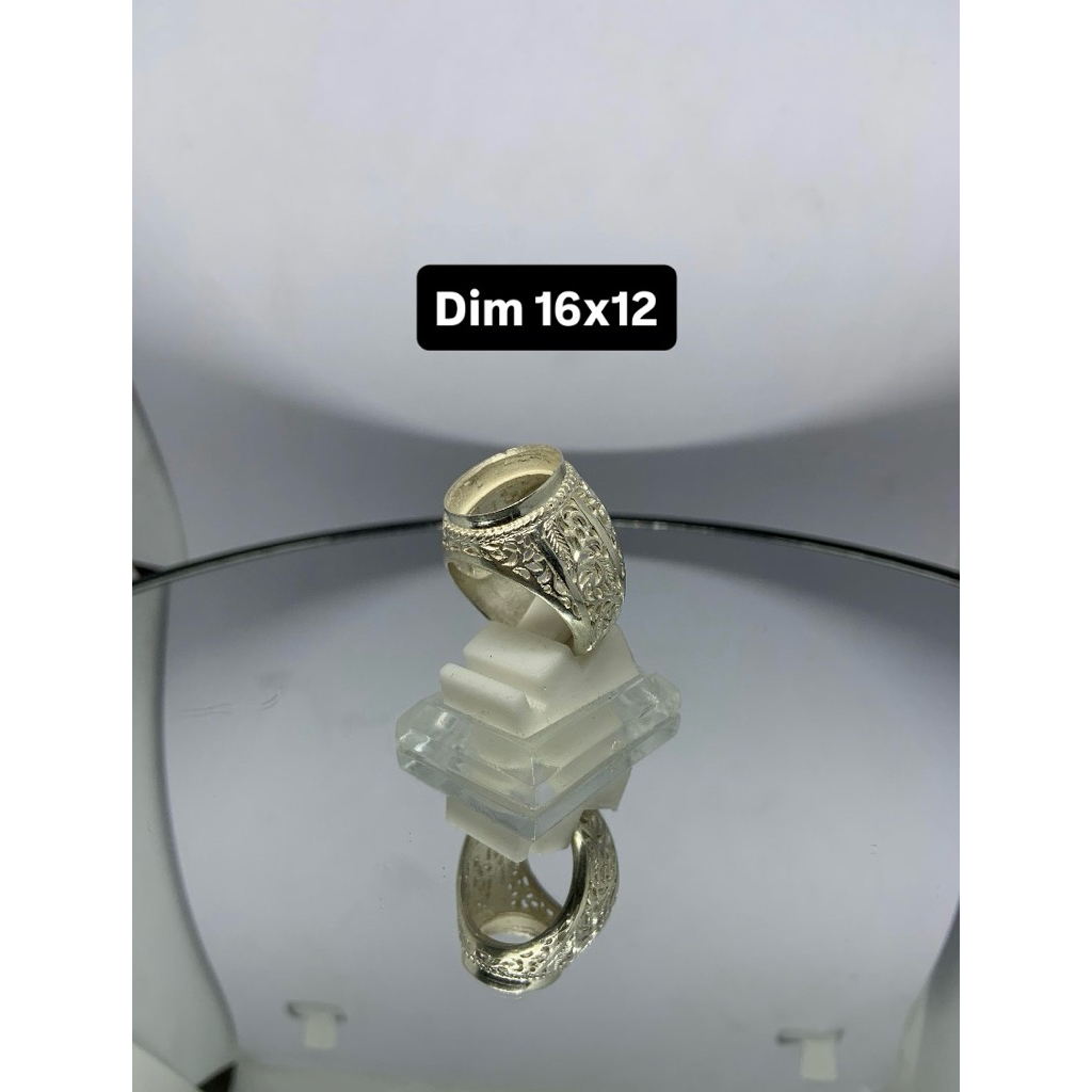 Syahira Silver Ring Perak 925 Dim 16x12 Model Ukir Tali tambang
