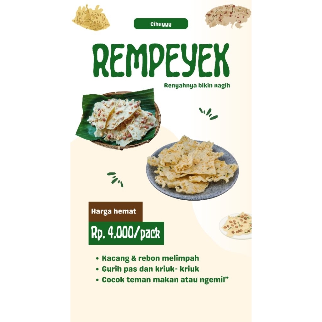 

Rempeyek ( peyek ) cemilan khas bandung