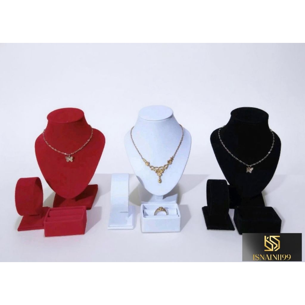 Display kalung/tempat perhiasan kalung satu set/display Mannequin leher/tempat kalung/display stand 