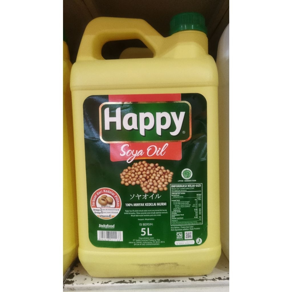 

HAPPY SOYA OIL MINYAK KEDELAI MURNI 5 LITER