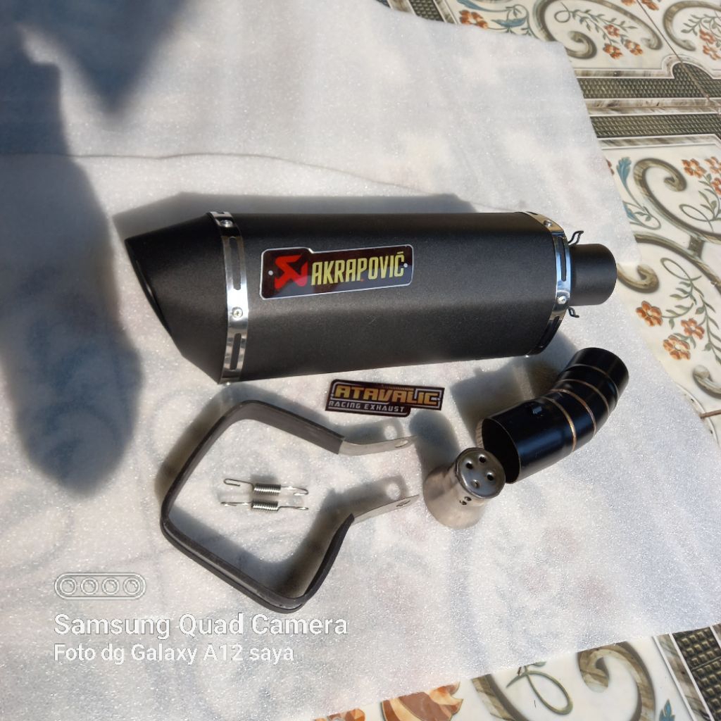 Knalpot Racing Akrapovic black slipon free DB killer Ninja 250fi new Ninja 250fi old ninja250 karbu 