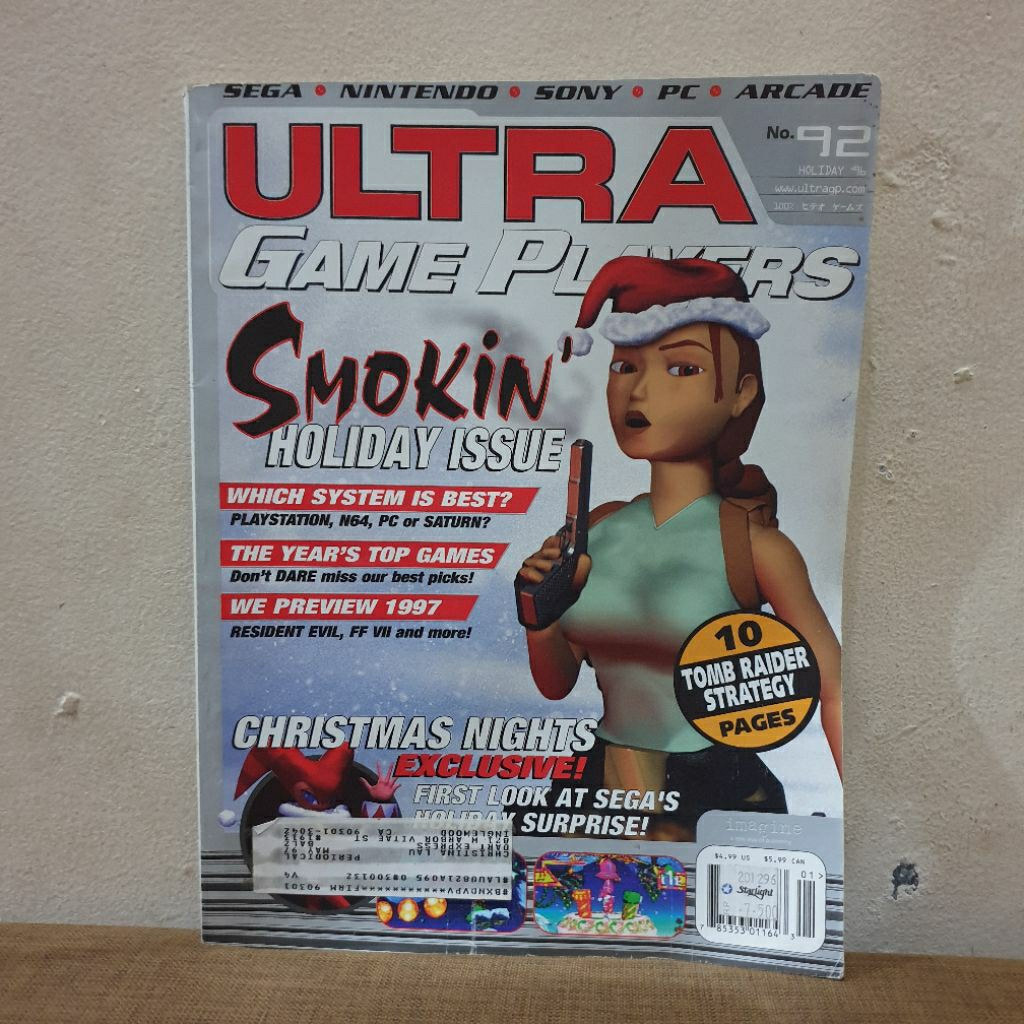 Majalah Game Import Vintage ULTRA GAME PLAYERS Cover Tomb Rider Lara Croft HOLIDAY 1996