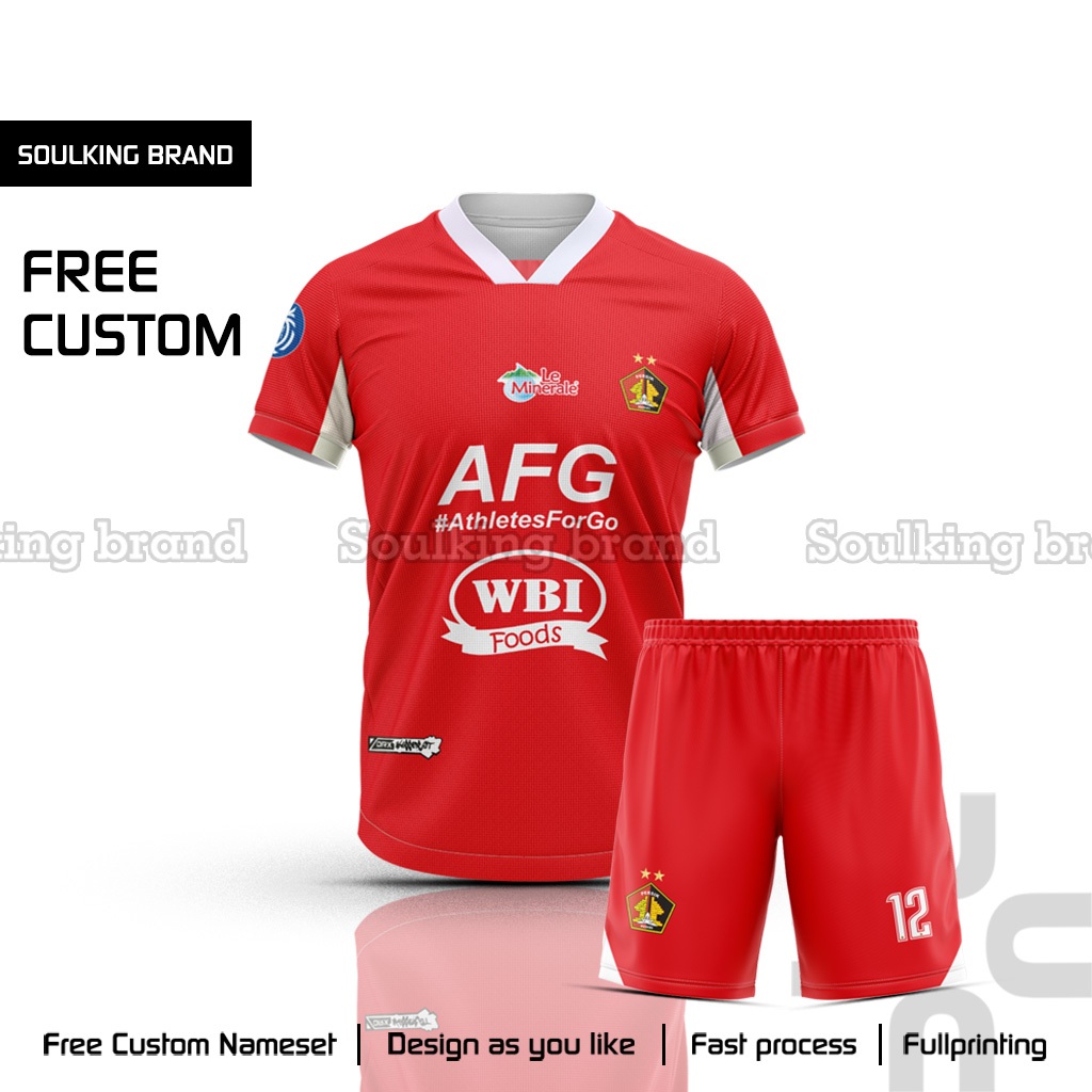 Baju Bola Persik Kediri 2024 - 2025 Kiper Liga 1 Indonesia Free Custom Nama Warna Merah Hitam Sport