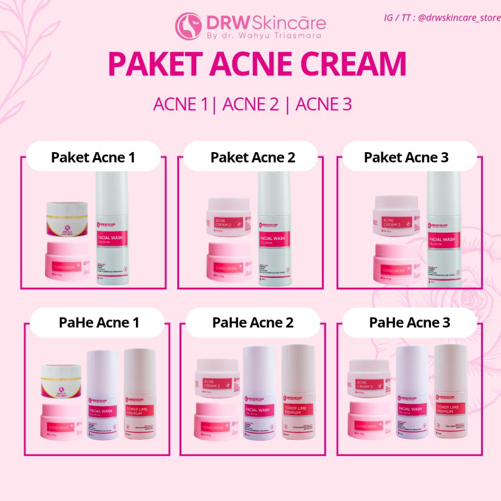 Drw Skincare - Paket Acne 1 2 3 /  Paket Kecantikan / Paket Jerawat / acne cream