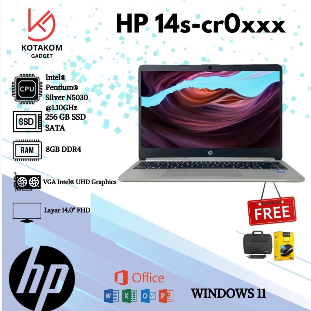 [PROMO...] Laptop HP 14s-cr0xxx with Intel Celeron N5030 and 8GB RAM and Windows 11