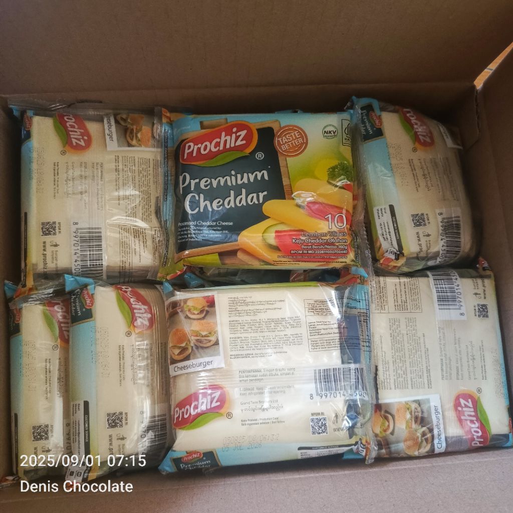 

Keju Slice Prochiz Chedar premium