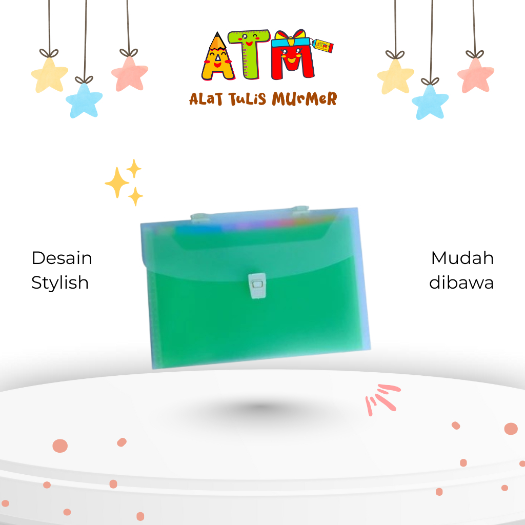 

Tempat File/Arsip/Expanding File Organizer Borneo-5589 Rainbow