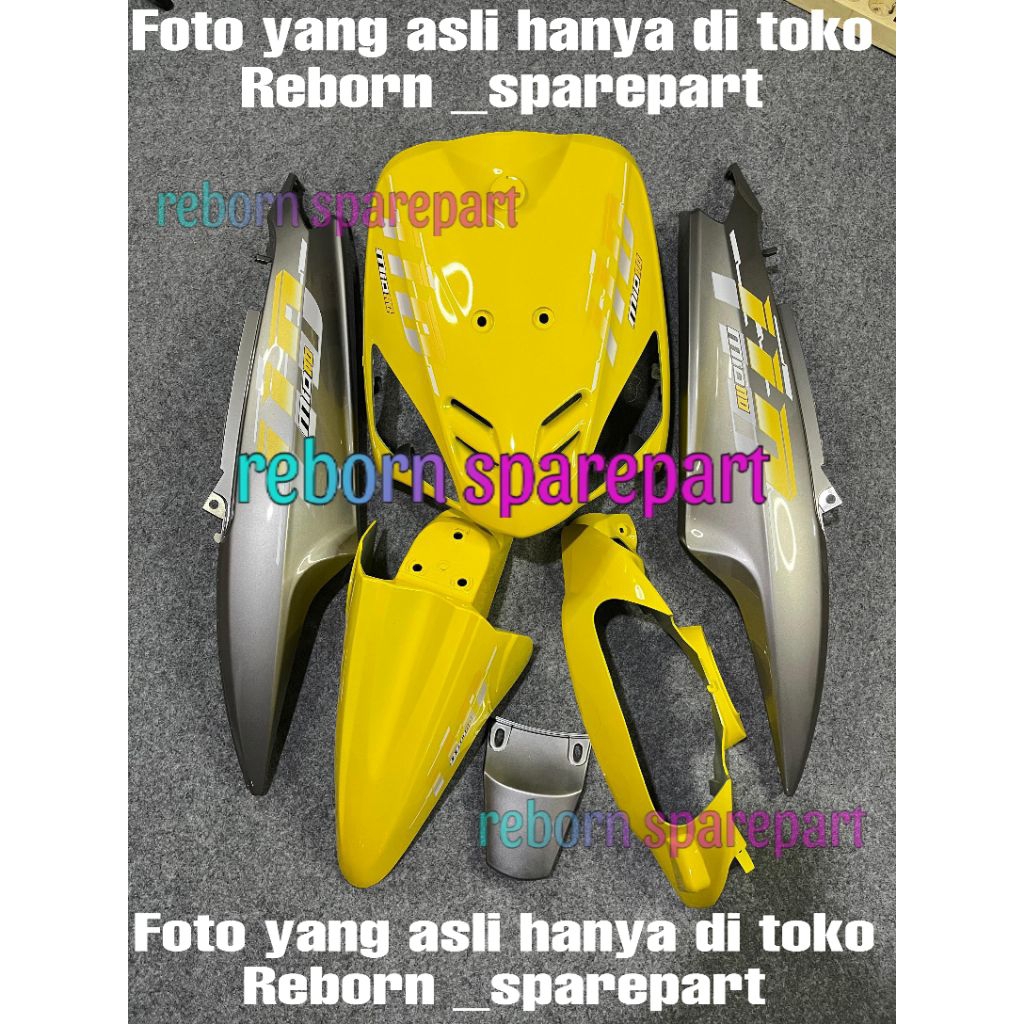 Vietnam style body halus yamaha mio sporty kuning mix grey plus transparan - body mio sporty kuning
