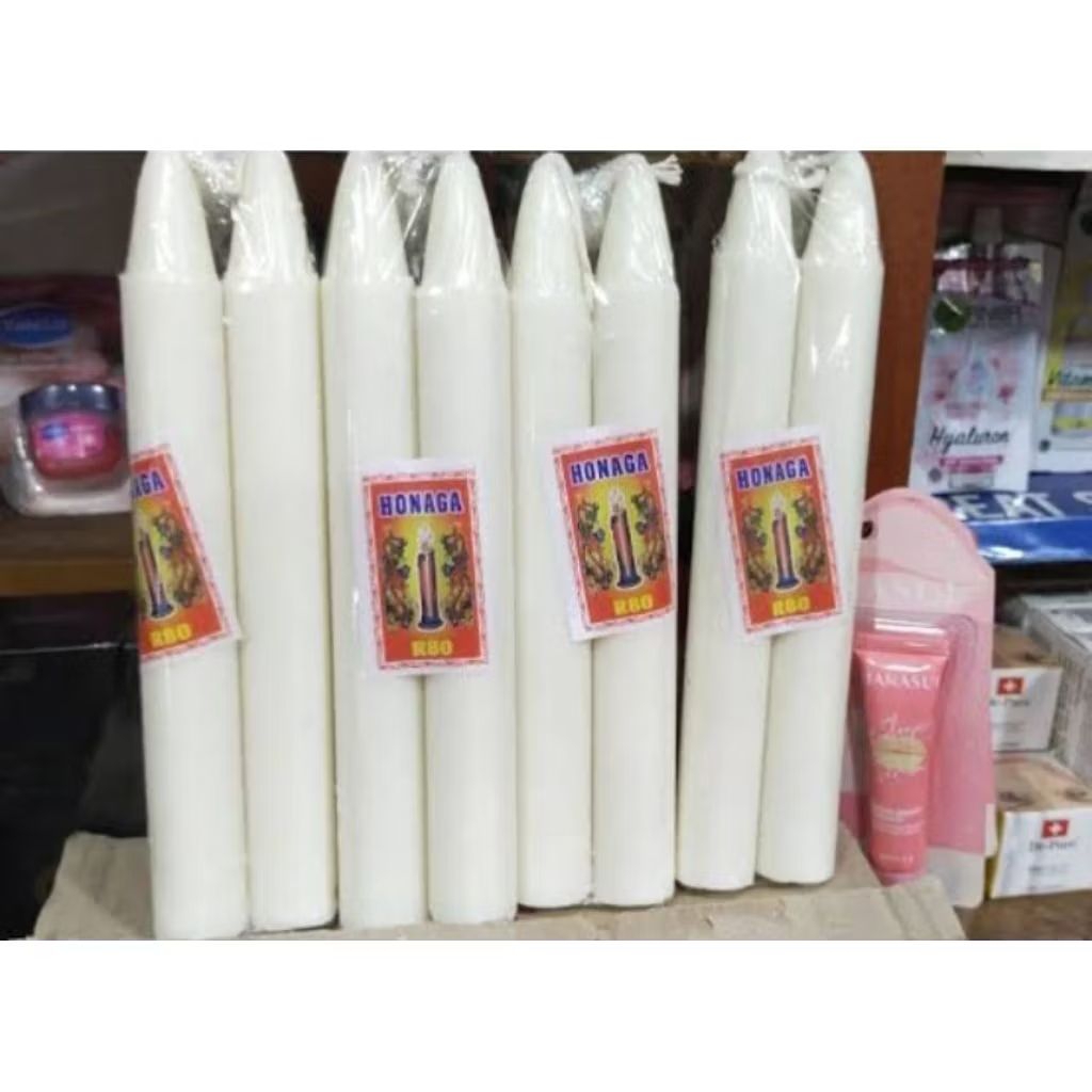 

TWODOLPHINS Lilin Ekonomi panjang 25 cm/ALT-E/ ALTE isi 2 batang/JLilin Altar Putih Isi 2 Batang/Lilin putih/lilin mati lampu 2 btg