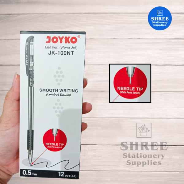 

Joyko Gel Pen JK-100NT Needle Tip 0.5mm - Pulpen Tinta Halus Smooth Writing Warna Hitam Biru & Merah untuk Sekolah & Kantor