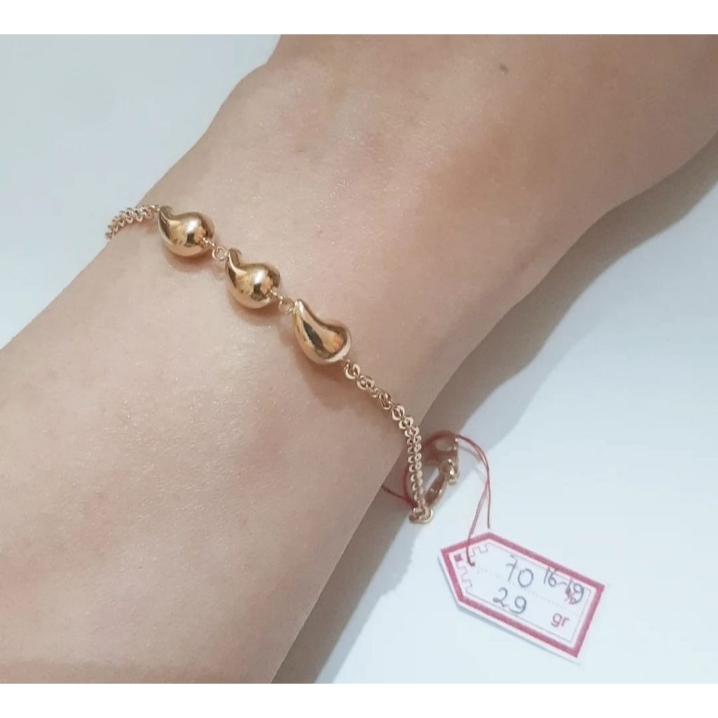 Gelang rantai emas 70 tetes air mata holo