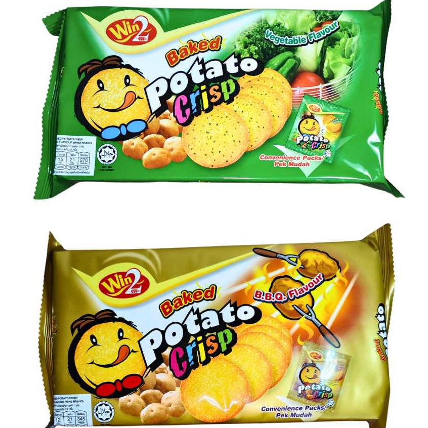 

Win2 Baked Potato Crisp BBQ Halal 120g Malaysia / Win Win Baked Potato Vegetable Halal