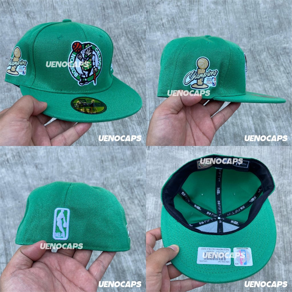 Topi Snapback Fitted Boston Celtics 2024 NBA Finals Champions Side Patch Green Hijau Bordir Build Up
